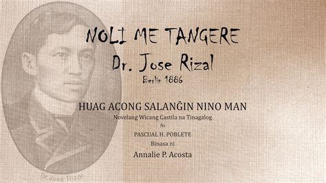 noli me tangere tagalog.